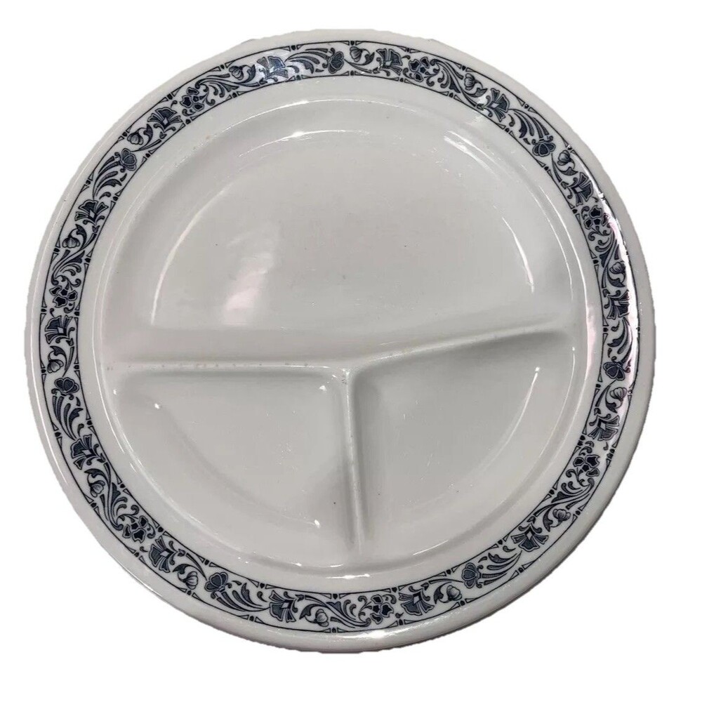 Shenango New Castle Divided Restaurant Diner Heavy Stoneware Plate 10”